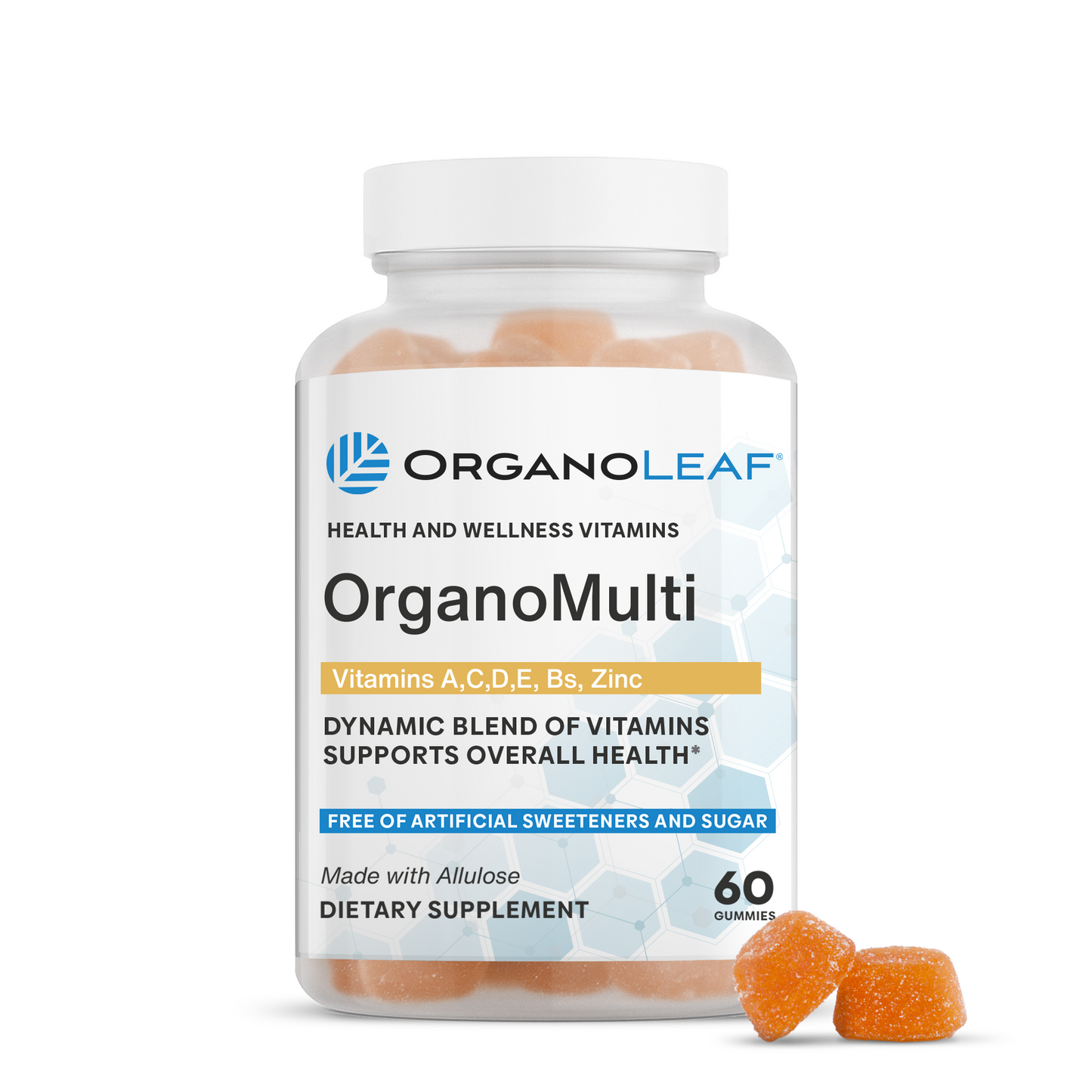 OrganoMulti: Vitamins A, C, D, E, Bs, Folic Acid & Zinc Sugar-Free Gummies