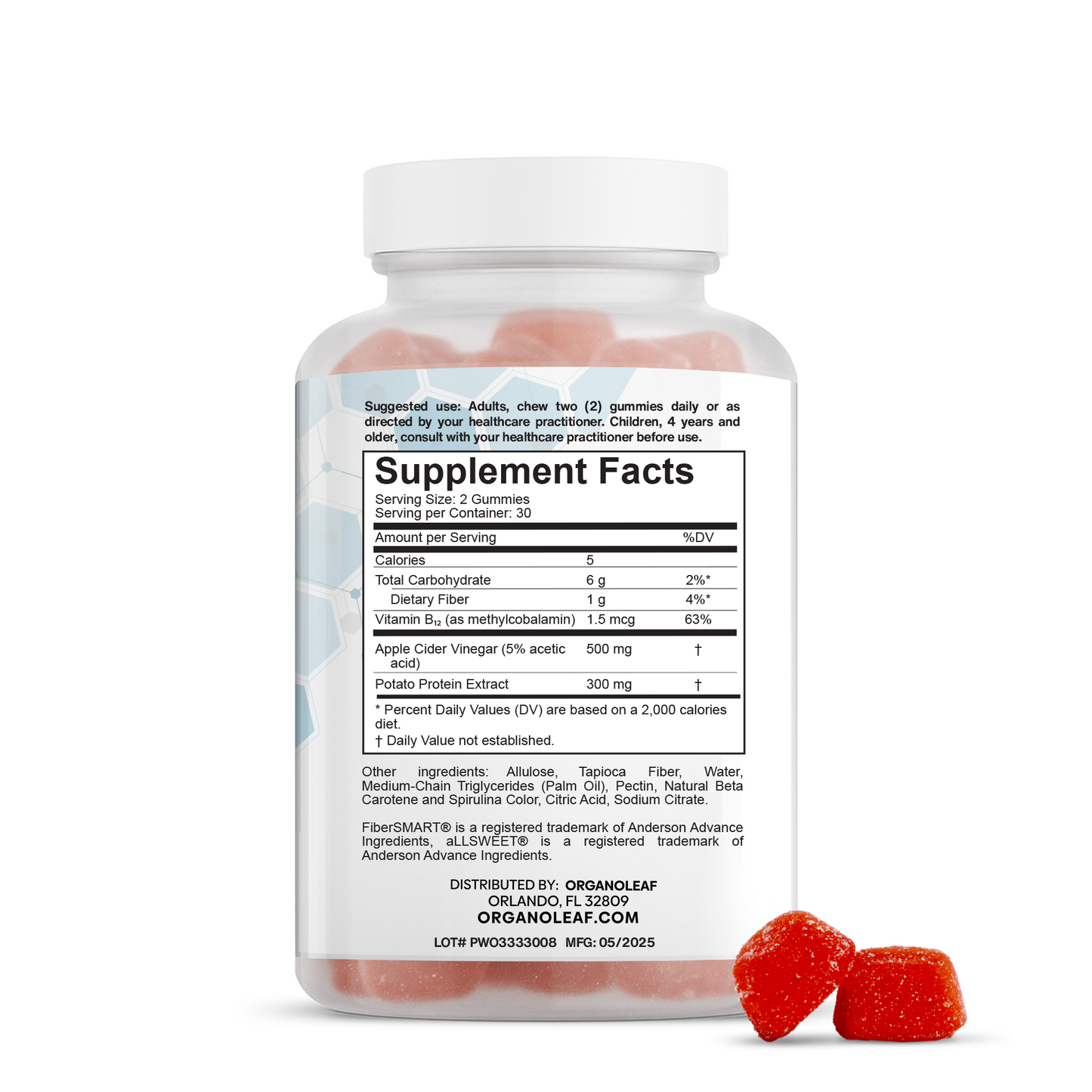 Allu-Lose Weight Management : Apple Cider Vinegar,B12 Sugar-Free Gummies