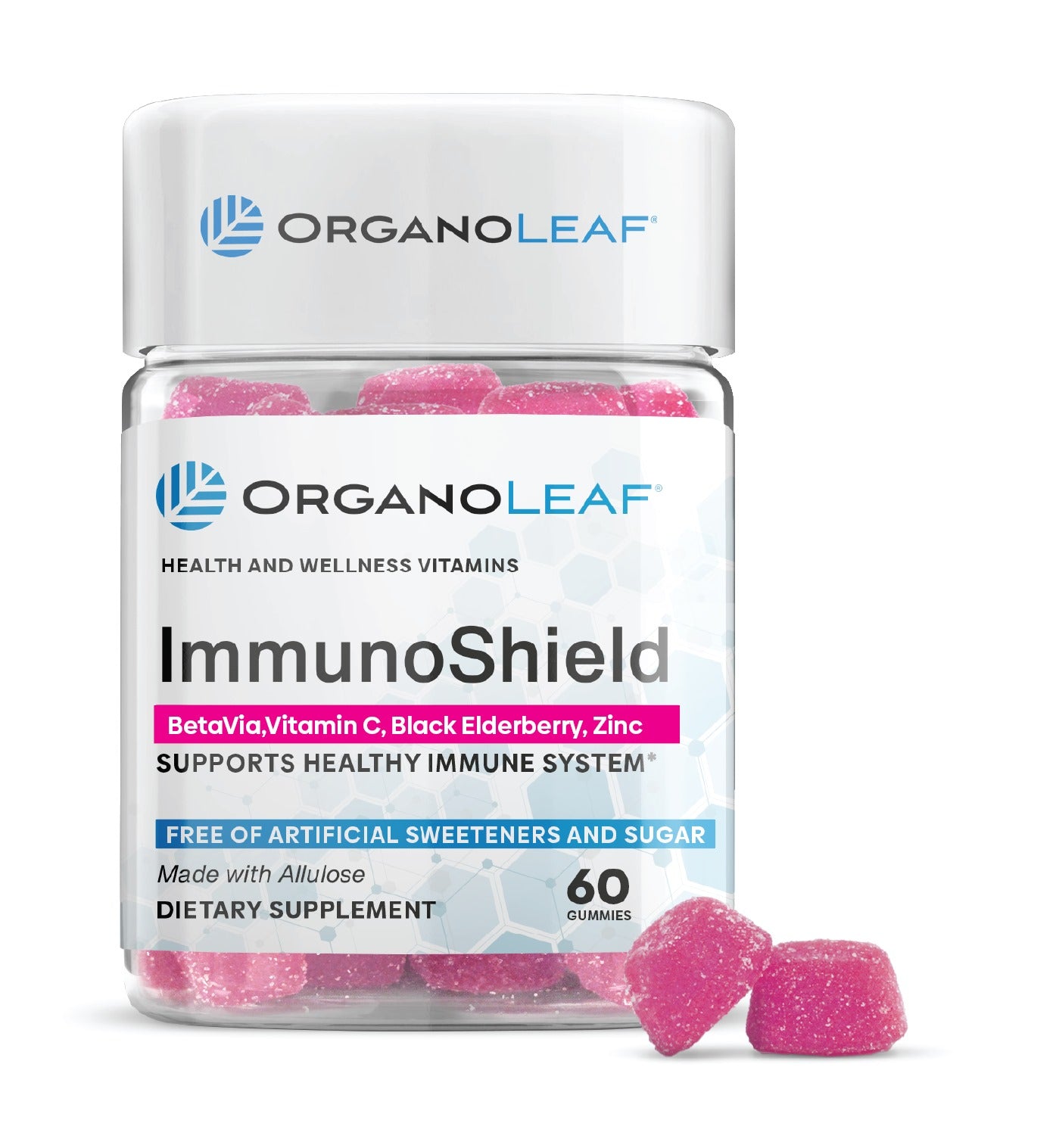 ImmunoShield: BetaVia,Vitamin C, Black Elderberry Sugar-Free Gummies